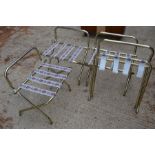 Four vintage Ex-cell USA made folding luggage racks / stands