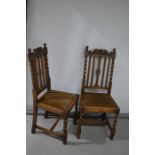 A pair of 1940's oak chairs