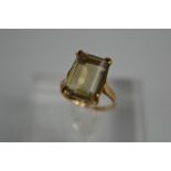 A 9ct gold and topaz ring. 3.7g