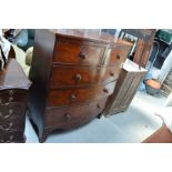 A Victorian mahogany chest of drawers, two short over three long graduated drawers, 123 by 106 by