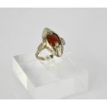 A vintage Scottish Miracle adjustable ring brown agate