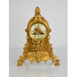 A 19th century French gilt metal eight day mantle clock, stamped A.D. Mouein, Deux Medailles 3945