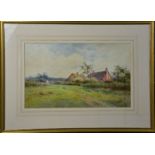 Henry John Sylvester Stannard, a country cottage, inscribed Flitwick, watercolour, signed, 24 by