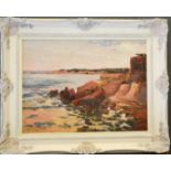 A French school coastal landscape, oil on board, 39 by 52½cm.