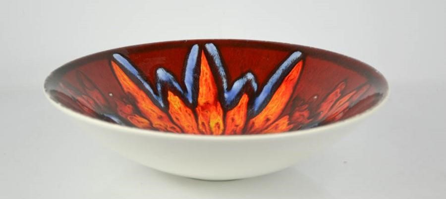 A Poole pottery bowl, with red ground, 34cm diameter. - Image 2 of 2