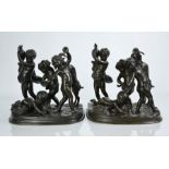 After Claude Micheal Clodion (French 1731-1814): a matched pair of 19th century cherub groups,