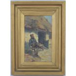 A 19th century oil on board " The Cornish fisherman" signed G. Eliot 25cm x 14cm