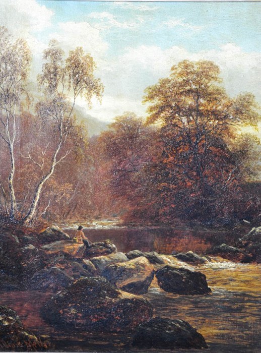 William Mellor (19th century): Falls near Ambleside Westmorland, oil on canvas, both 44 by 34cm. - Image 3 of 7