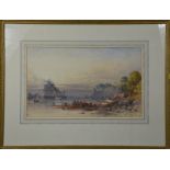 William Cook (19th century): Plymouth Harbour towards Drake Island, watercolour, signed and dated '