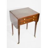 A 19th century mahogany work table stamped Edwards & Roberts to the drawer, painted with Angelica