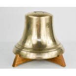 A bronze scramble bell, possibly WWII period, inscribed 'This is the scramble bell from hut B,