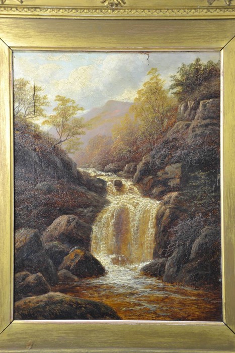 William Mellor (19th century): Falls near Ambleside Westmorland, oil on canvas, both 44 by 34cm. - Image 6 of 7