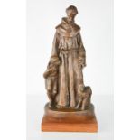 Barbara Tribe (Australian), sculpture of Saint Anthony, signed to the base. 40cms