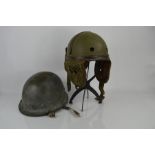 A tank crew helmet