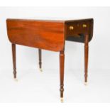 A 19th century mahogany pembroke table, with single drawer, and raised on turned legs. 70cms height