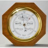 A Short & Mason of London hexagonal barometer, 24cm diameter.