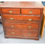 A Victorian two over three chest of drawers. 99cm x 103cm x 49cm