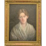 Manner of Robert Henri? Sargent? , portrait of a woman wearing a shawl, oil on canvas laid onto