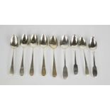 A group of nine silver tea spoons, 4.72toz.