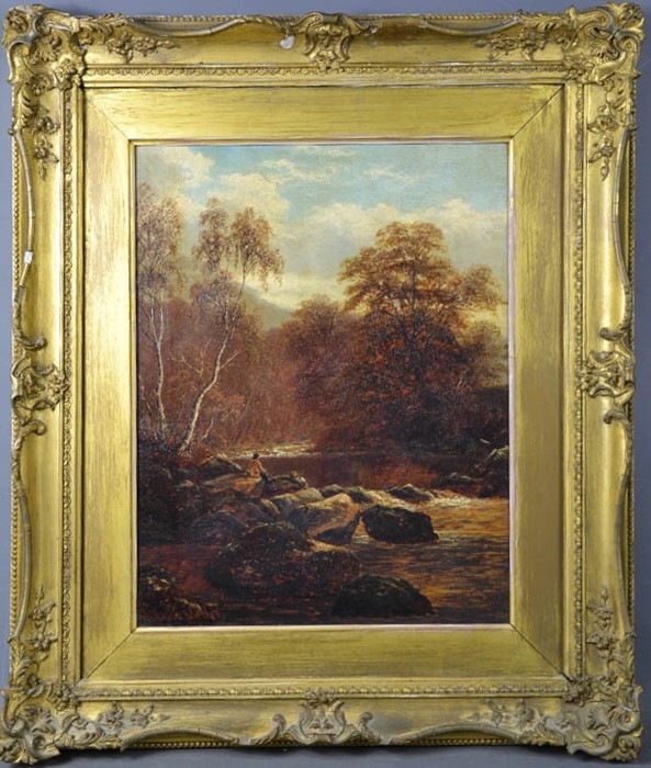 William Mellor (19th century): Falls near Ambleside Westmorland, oil on canvas, both 44 by 34cm. - Image 2 of 7