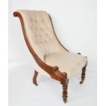 A William IV mahogany button back nursing chair. 95cms tall
