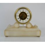A Vintage Brevete marble base mantle clock 23cms