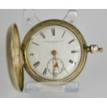 A 19th century full hunter silver pocket watch by Stewart Dawson & Co, Liverpool, Roman numeral