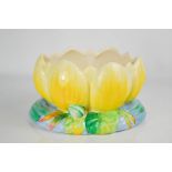 A Clarice Cliff for Newport Pottery waterlily bowl, circa 1940, 13cm high.