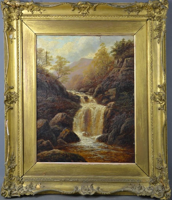 William Mellor (19th century): Falls near Ambleside Westmorland, oil on canvas, both 44 by 34cm. - Image 5 of 7