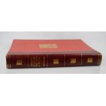 The Survey Atlas of England & Wales, Bartholomew 1939 folio, fine qtr binding in maroon morocco,
