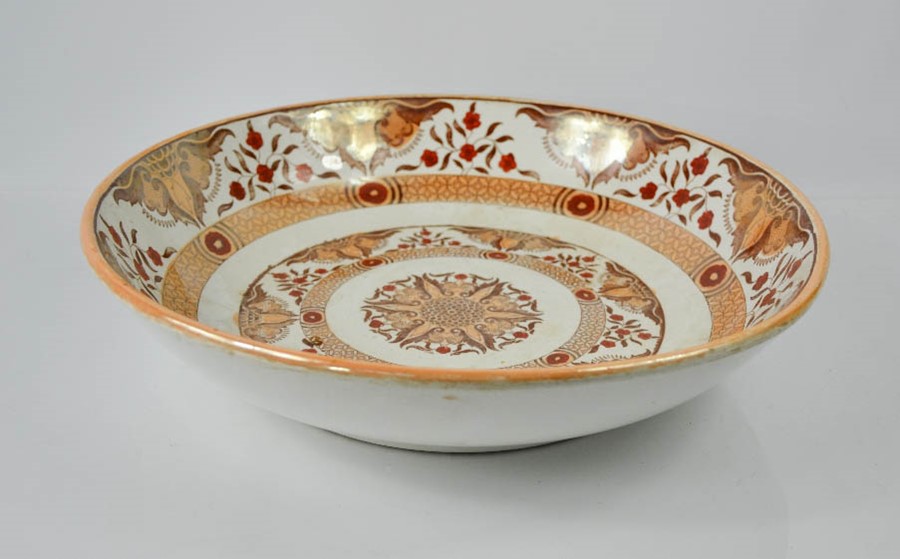 A Petrus Regout & Co Maastricht Toko pattern transferware deep charger circa 1890, 37cm diameter.