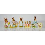 Five Beswick Beatrix Potter figures - Peter Rabbit, Flopsy Bunny, Benjamin Bunny, Mrs Rabbit,