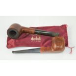 Two vintage Dunhill root briar smoking pipes