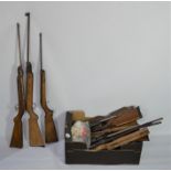A quantity of vintage air rifles to include three complete examples , BSA, Diana model 27 and