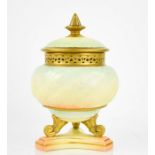 A Royal Worcester pot pouri jar and cover, with gilded decoration, 24cm high.