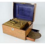A 19th century rosewood music box - 17cm high