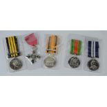 Five replica / replacement medals , defence medal , distinguished service etc