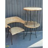 A "Bistro" style wicker tables and chair