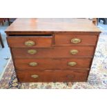 A Georgian two over three chest of drawers - no bracket feet - 81cm h x 105cm w x 52cm