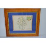 An 18th century map of Bedfordshire by Robert Morden - 41cm x 33cm
