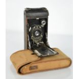 A vintage Kodak camera, no.1 Pocket Kodak, Eastman Kodak Co., Rochester N.Y., with cloth case.