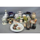A quantity of mixed cermaics to include - K.S.P pheasant , Sylvac , Character jug , mugs , vases and