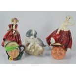 Two Royal Doulton figurines , HN 2937 - HN 1834 18cm and 20cm high together with two Royal Doulton