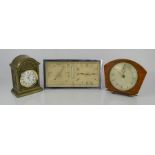 An art deco style clock and barometer with a chrome outer frame together with a Matamec and
