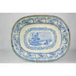A Victorian blue and white meat plate.