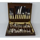 A Cased canteen of silver plate cutlery by George Lee Sheffield