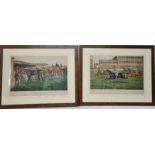A pair of 19th century hand coloured prints, The Parade Kempton, Waiting for the Verdict,