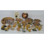 A quantity of Wade whimsies, together with Wade trinket box , dishes and carlton ware