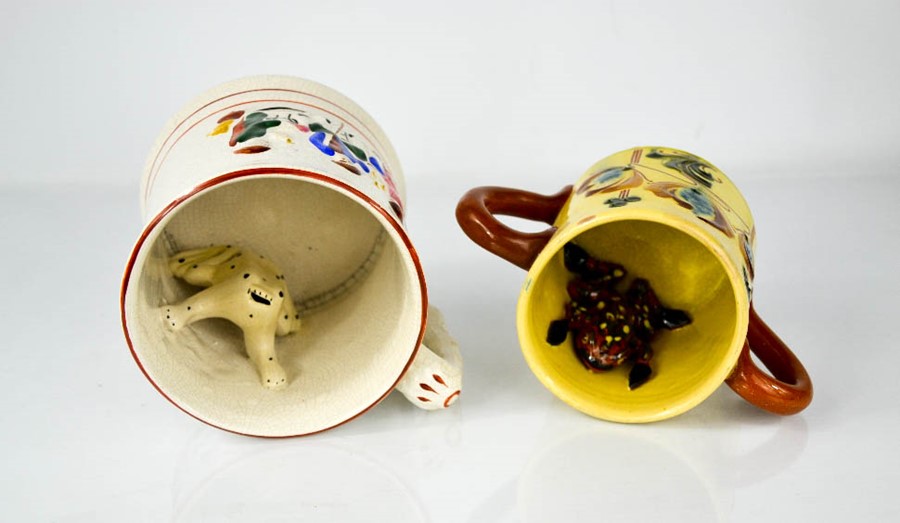 A late 19th century Staffordshire frog mug, and an example by Lauder Barum. - Image 2 of 2