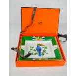 A Hermes ashtray, in the original presentation box and ribbon.